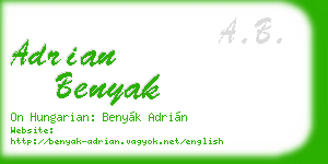 adrian benyak business card